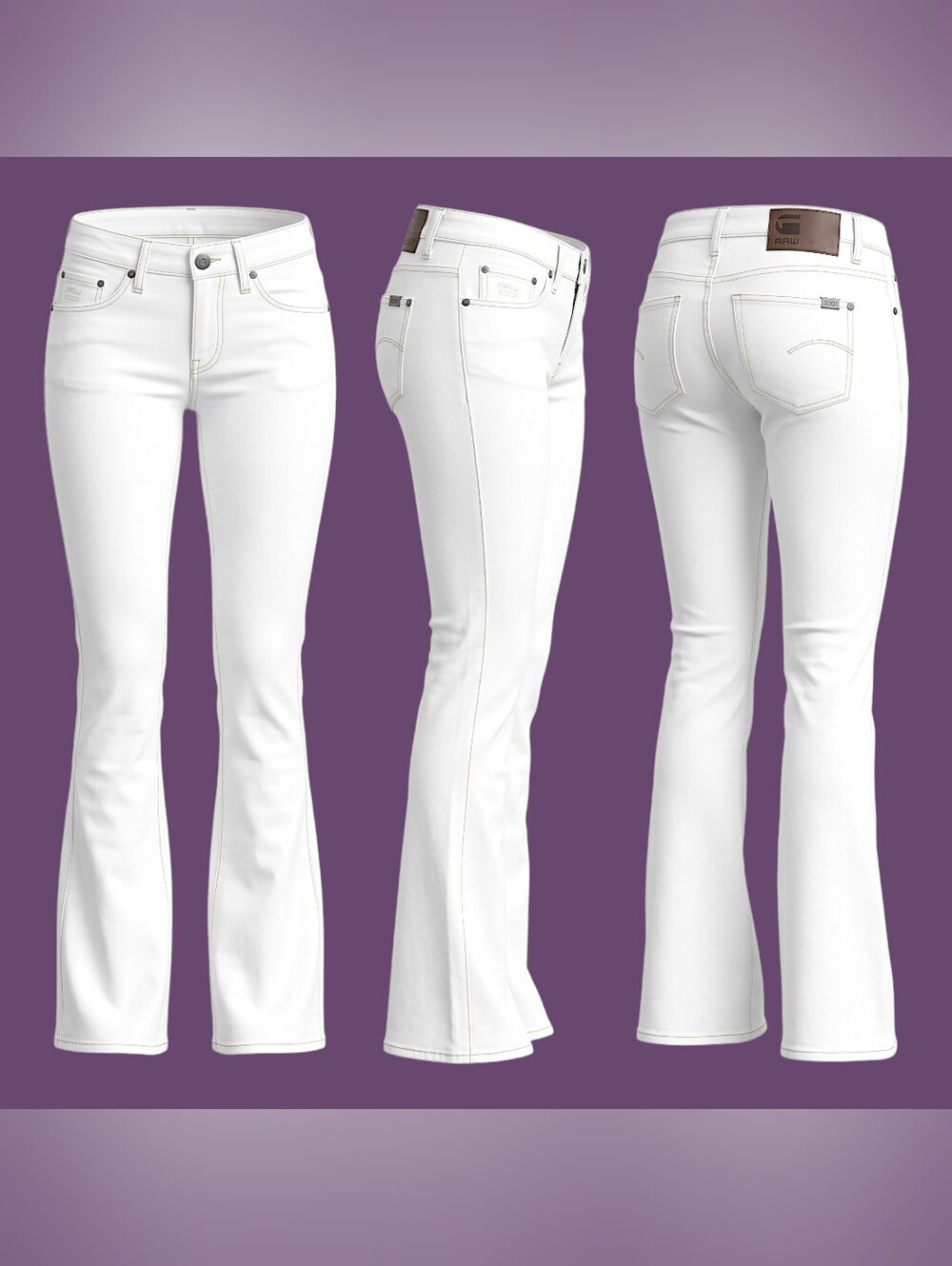🚺 W27/L32 — G-STAR RAW 3301 Low Rise Bellcut Flare Jeans [CONCRETE WASH]